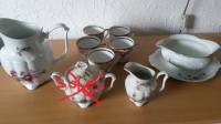 Flot Porcelæn Med Blomster Motiver